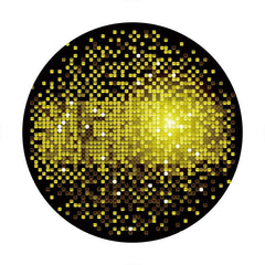 Aperturee - Black And Yellow Round Bokeh Birthday Backdrop