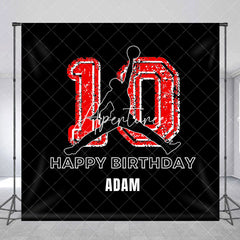 Aperturee - Black Basketball Player Dunk 10th Birthday Backdrop