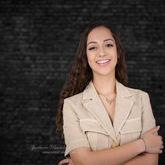 Aperturee - Black Brick Wall Portrait Photo Studio Backdrop