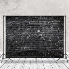 Aperturee - Black Brick Wall Portrait Photography Backdrop
