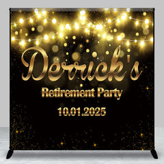 Aperturee - Black Gold Bokeh Custom Retirement Party Backdrop