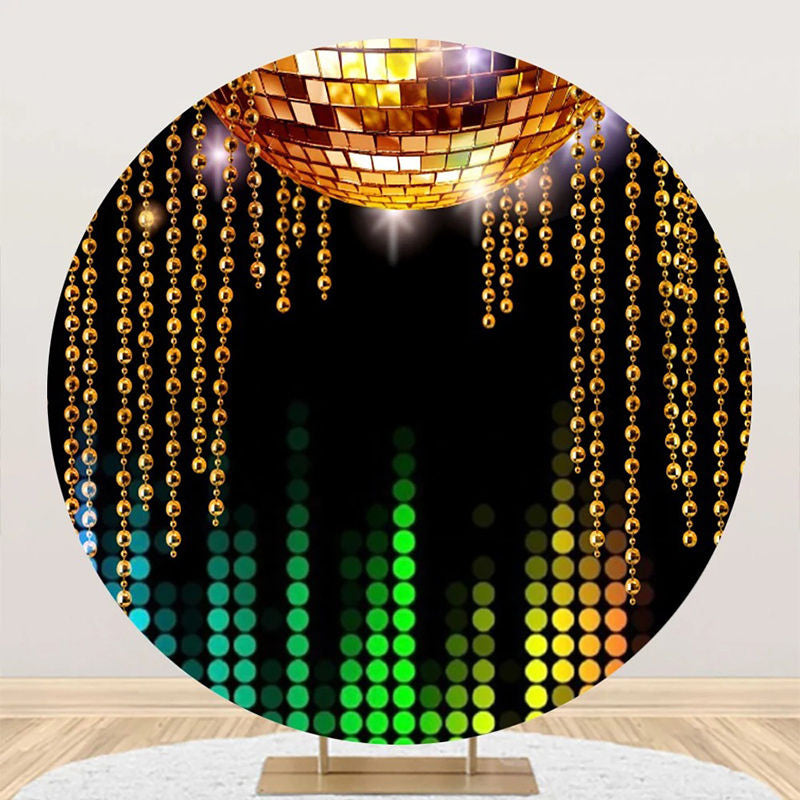 Aperturee - Black Gold Disco Stage Musical Round Party Backdrop