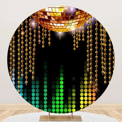 Aperturee - Black Gold Disco Stage Musical Round Party Backdrop