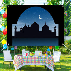 Aperturee - Black Night Shadow Dome Palace Sky Ramadan Backdrop