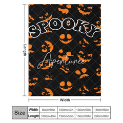 Aperturee - Black Orange Spooky Halloween Custom Text Blanket