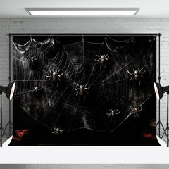 Aperturee - Black Spider Web Halloween Photography Backdrop