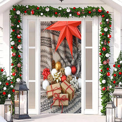 Aperturee - Blanket Gift Red Leaf Merry Christmas Door Cover