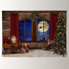 Aperturee - Blanket Tree Sled Eve Wooden Christmas Backdrop