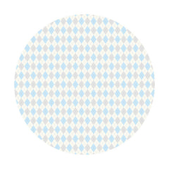 Aperturee - Blue And White Rhombus Round Birthday Backdrop