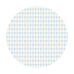 Aperturee - Blue And White Rhombus Round Birthday Backdrop