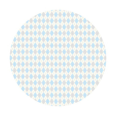 Aperturee - Blue And White Rhombus Round Birthday Backdrop