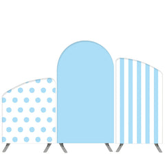 Aperturee Blue And White Stripes Theme Birthday Arch Backdrop Kit