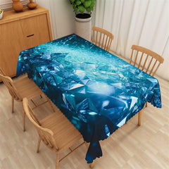 Aperturee - Blue Crystal Clear Diamond Rectangle Tablecloth