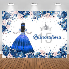 Aperturee - Blue Flower Girl 15th Quinceanera Birthday Backdrop