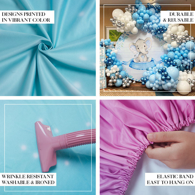 Aperturee - Blue Gradient Bokeh Round Mask Dance Party Backdrop Kit