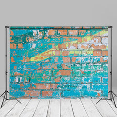 Aperturee - Blue Graffiti Brick Wall Portrait Studio Backdrop