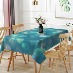 Aperturee - Blue Light Spots Simple Modern Rectangle Tablecloth