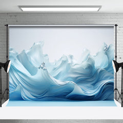 Aperturee - Blue Silk Wave Summer Backdrop For Photography