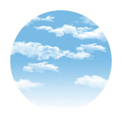 Aperturee - Blue Sky And White Cloud Round Birthday Backdrop