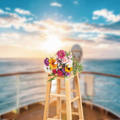 Aperturee - Blue Sky Sea Ocean Yacht Travel Spring Photo Backdrop