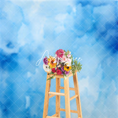 Aperturee - Blue Smudge Ink Painting Fine Art Photo Backdrop