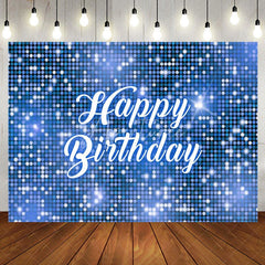 Aperturee - Blue Sparkling Sequin Dance Happy Birthday Backdrop