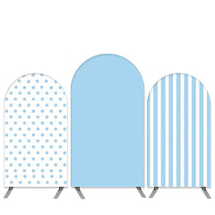 Aperturee Blue Striped Polka Dots Baby Shower Arch Backdrop Kit