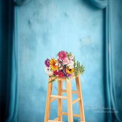 Aperturee - Blue Turquoise Stage Curtain Photo Studio Backdrop