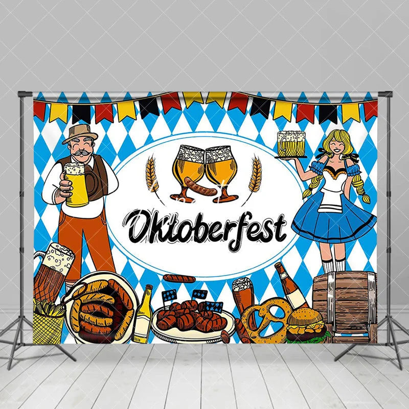 Aperturee - Blue White Bread Beer Wheat Oktoberfest Backdrop