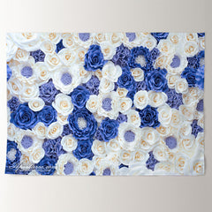 Aperturee - Blue White Roses Valentines Day Backdrop For Photo