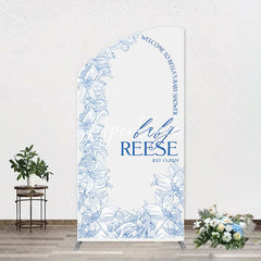Aperturee - Bohemain Blue White Flowers Chiara Arch Backdrop