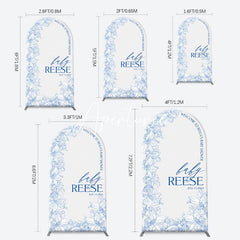 Aperturee - Bohemain Blue White Flowers Chiara Arch Backdrop