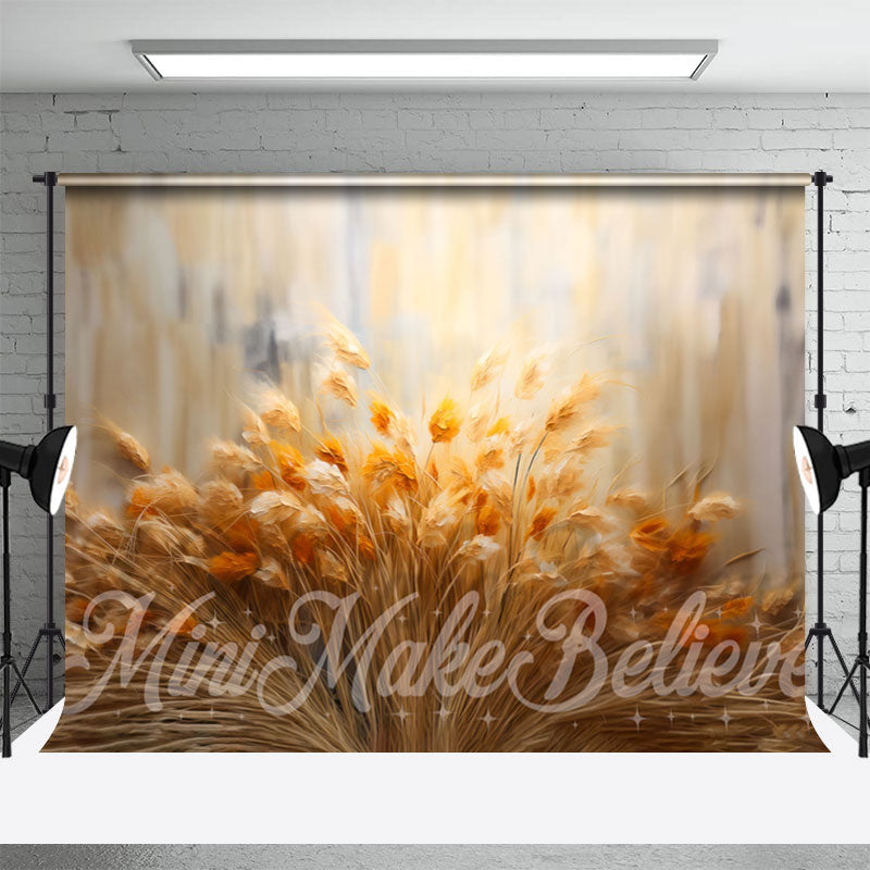 Aperturee - Boho Bulrush Champagne Elegant Photo Booth Backdrop