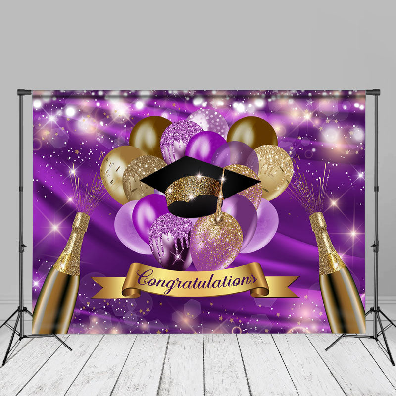 Aperturee - Bokeh Glitter Purple Gold Grad Photography Backdrop