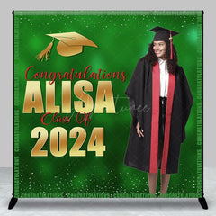 Aperturee - Bokeh Green Class 2024 Custom Graduation Backdrop