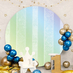Aperturee - Bright Blue And Green Round Birthday Backdrop