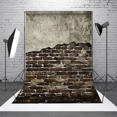 Aperturee - Brown Brick Wall Texture Photography Studio Backdrop