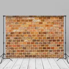 Aperturee - Bucolic Orange Brown Brick Portrait Photo Backdrop