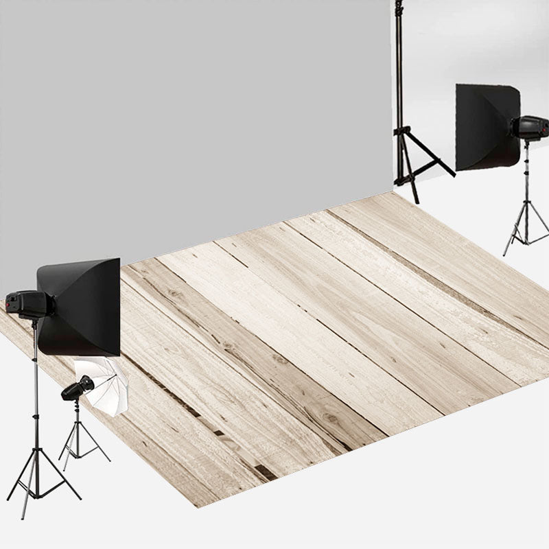 Aperturee - Bucolic White Rough Wooden Board Rubber Floor Mat