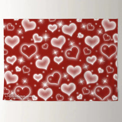 Aperturee - Burgundy Full Of Heart Valentines Day Backdrop
