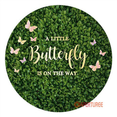 Aperturee - Butterfly Greenery Baby Shower Backdrop For Girl