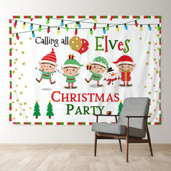 Aperturee - Calling All Elves Kids Christmas Party Backdrop