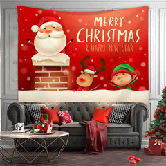 Aperturee - Cartoon Animal Merry Christmas Art Decor Wall Tapestry
