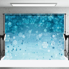 Aperturee - Cartoon Blue Snowflake Texture Photography Backdrop