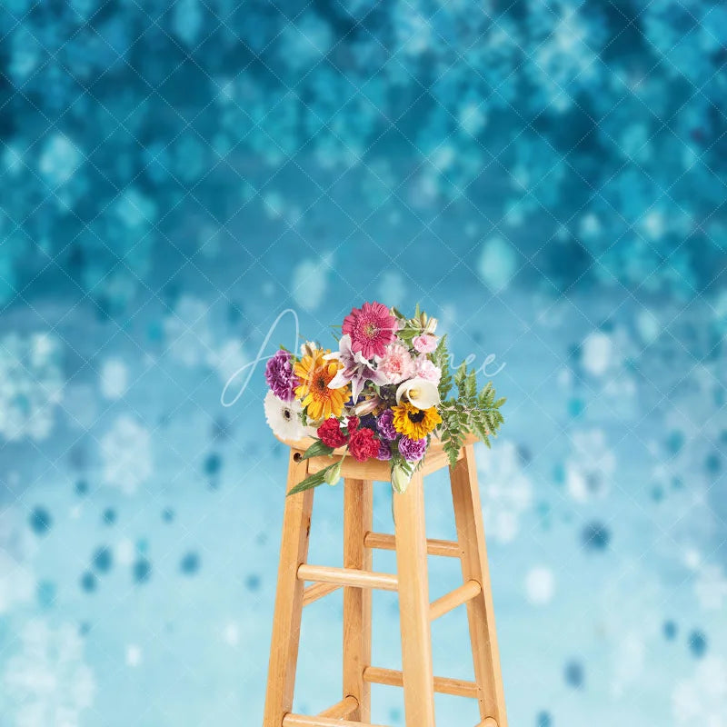 Aperturee - Cartoon Blue Snowflake Texture Photography Backdrop