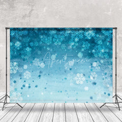 Aperturee - Cartoon Blue Snowflake Texture Photography Backdrop