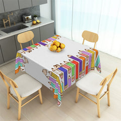 Aperturee - Cartoon Colorful Pencil White Square Tablecloth