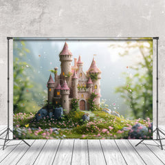 Aperturee - Castle Grass Floral Butterfly Spring Photo Backdrops