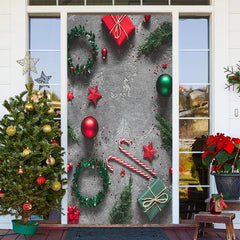 Aperturee - Cement Floor Balls Present Christmas Door Cover