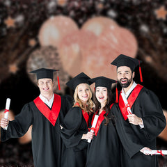 Aperturee - Champagne Sparkling Balloons Grad Backdrop For Photo